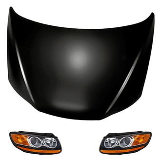 Replacement - 3-Piece Kit (Driver and Passenger Side Headlights, Hood Panel)