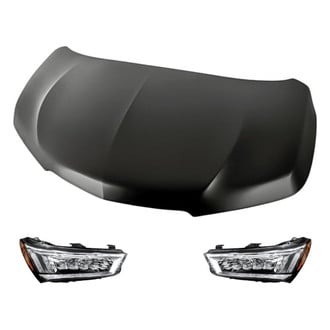 Replacement - 3-Piece Kit (Driver and Passenger Side Headlights, Hood Panel) (CAPA Certified)