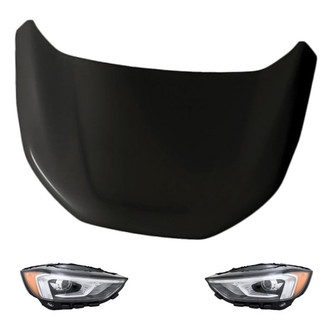 Replacement - 3-Piece Kit (Driver and Passenger Side Headlights, Hood Panel)