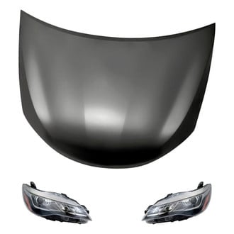 Replacement - 3-Piece Kit (Driver and Passenger Side Headlights, Hood Panel) (CAPA Certified)