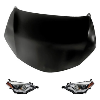 Replacement - 3-Piece Kit (Driver and Passenger Side Headlights, Hood Panel)