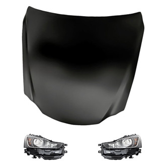 Replacement - 3-Piece Kit (Driver and Passenger Side Headlights, Hood Panel)