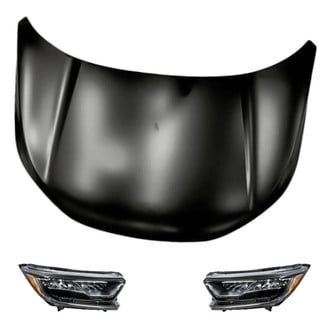 Replacement - 3-Piece Kit (Driver and Passenger Side Headlights, Hood Panel) (CAPA Certified)