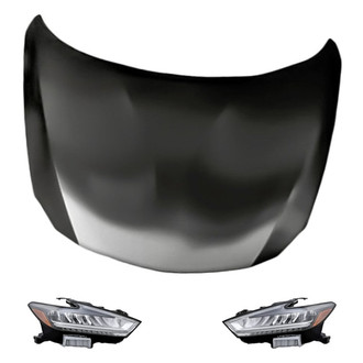 Replacement - 3-Piece Kit (Driver and Passenger Side Headlights, Hood Panel)