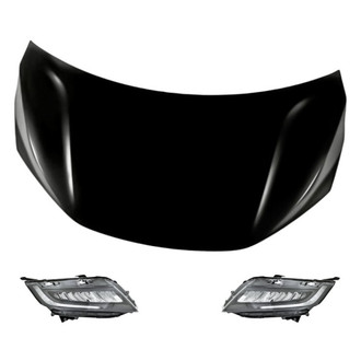 Replacement - 3-Piece Kit (Driver and Passenger Side Headlights, Hood Panel) (CAPA Certified)