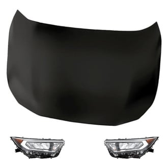 Replacement - 3-Piece Kit (Driver and Passenger Side Headlights, Hood Panel) (CAPA Certified)
