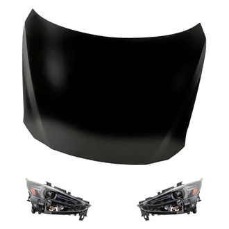 Replacement - 3-Piece Kit (Driver and Passenger Side Headlights, Hood Panel)