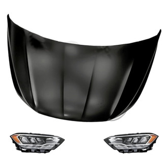 Replacement - 3-Piece Kit (Driver and Passenger Side Headlights, Hood Panel)