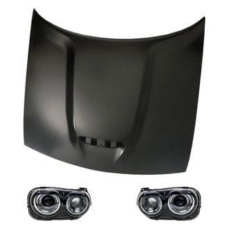 Replacement - 3-Piece Kit (Driver and Passenger Side Headlights, Hood Panel) (CAPA Certified)
