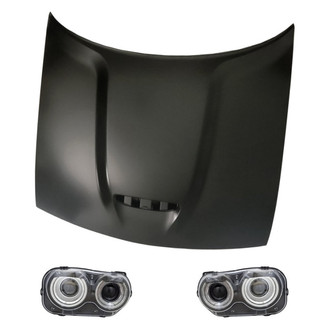 Replacement - 3-Piece Kit (Driver and Passenger Side Headlights, Hood Panel)