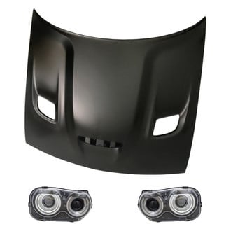 Replacement - 3-Piece Kit (Driver and Passenger Side Headlights, Hood Panel) (CAPA Certified)