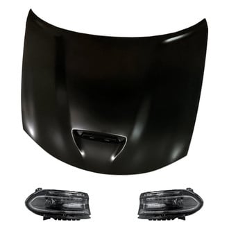 Replacement - 3-Piece Kit (Driver and Passenger Side Headlights, Hood Panel) (CAPA Certified)