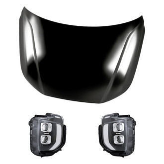 Replacement - 3-Piece Kit (Driver and Passenger Side Headlights, Hood Panel)