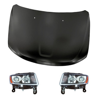Replacement - 3-Piece Kit (Driver and Passenger Side Headlights, Hood Panel)