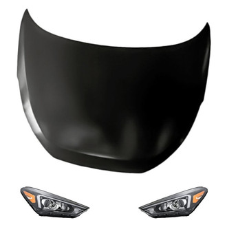Replacement - 3-Piece Kit (Driver and Passenger Side Headlights, Hood Panel)