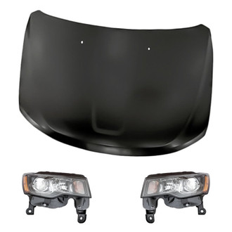 Replacement - 3-Piece Kit (Driver and Passenger Side Headlights, Hood Panel)