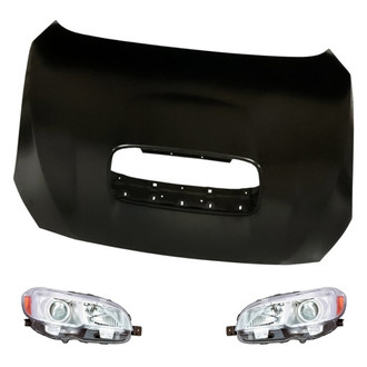 Replacement - 3-Piece Kit (Driver and Passenger Side Headlights, Hood Panel)