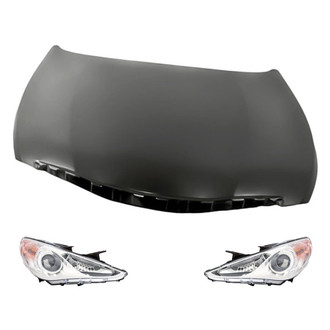 Replacement - 3-Piece Kit (Driver and Passenger Side Headlights, Hood Panel)