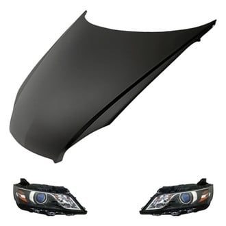 Replacement - 3-Piece Kit (Driver and Passenger Side Headlights, Hood Panel) (CAPA Certified)