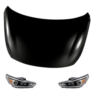 Replacement - 3-Piece Kit (Driver and Passenger Side Headlights, Hood Panel) (CAPA Certified)
