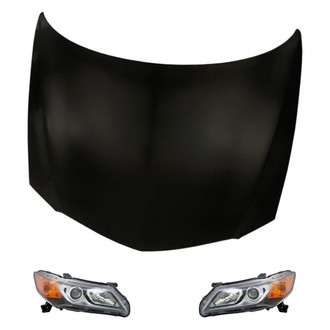 Replacement - 3-Piece Kit (Driver and Passenger Side Headlights, Hood Panel) (CAPA Certified)