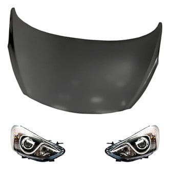 Replacement - 3-Piece Kit (Driver and Passenger Side Headlights, Hood Panel) (CAPA Certified)