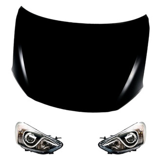 Replacement - 3-Piece Kit (Driver and Passenger Side Headlights, Hood Panel) (CAPA Certified)