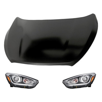 Replacement - 3-Piece Kit (Driver and Passenger Side Headlights, Hood Panel)