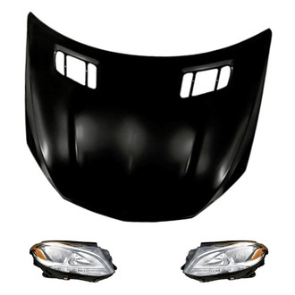 Replacement - 3-Piece Kit (Driver and Passenger Side Headlights, Hood Panel)