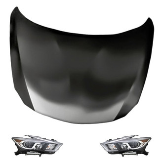 Replacement - 3-Piece Kit (Driver and Passenger Side Headlights, Hood Panel)