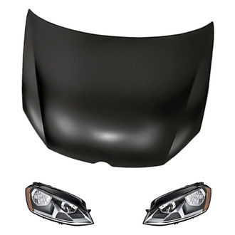 Replacement - 3-Piece Kit (Driver and Passenger Side Headlights, Hood Panel)
