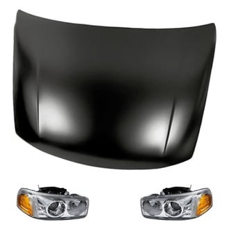Replacement - 3-Piece Kit (Driver and Passenger Side Headlights, Hood Panel) (CAPA Certified)