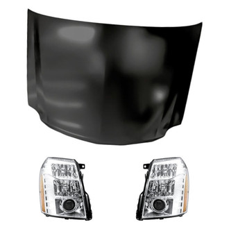 Replacement - 3-Piece Kit (Driver and Passenger Side Headlights, Hood Panel)