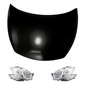 Replacement - 3-Piece Kit (Driver and Passenger Side Headlights, Hood Panel)
