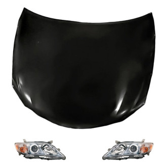 Replacement - 3-Piece Kit (Driver and Passenger Side Headlights, Hood Panel) (CAPA Certified)