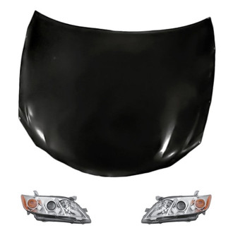 Replacement - 3-Piece Kit (Driver and Passenger Side Headlights, Hood Panel) (CAPA Certified)