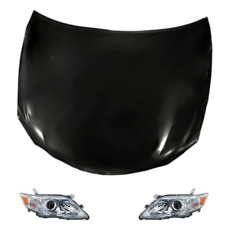 Replacement - 3-Piece Kit (Driver and Passenger Side Headlights, Hood Panel) (CAPA Certified)