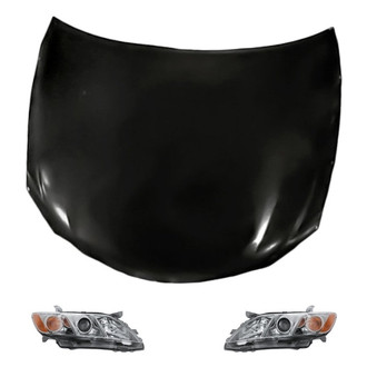 Replacement - 3-Piece Kit (Driver and Passenger Side Headlights, Hood Panel) (CAPA Certified)