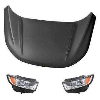 Replacement - 3-Piece Kit (Driver and Passenger Side Headlights, Hood Panel)