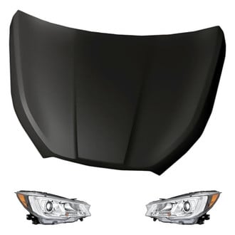 Replacement - 3-Piece Kit (Driver and Passenger Side Headlights, Hood Panel) (CAPA Certified)