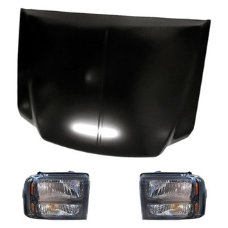 Replacement - 3-Piece Kit (Driver and Passenger Side Headlights, Hood Panel) (CAPA Certified)