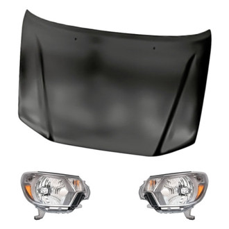 Replacement - 3-Piece Kit (Driver and Passenger Side Headlights, Hood Panel)