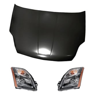 Replacement - 3-Piece Kit (Driver and Passenger Side Headlights, Hood Panel) (CAPA Certified)
