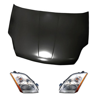 Replacement - 3-Piece Kit (Driver and Passenger Side Headlights, Hood Panel)
