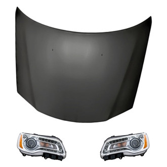 Replacement - 3-Piece Kit (Driver and Passenger Side Headlights, Hood Panel)