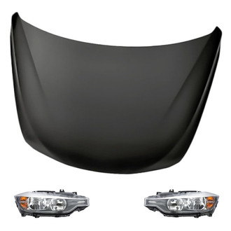 Replacement - 3-Piece Kit (Driver and Passenger Side Headlights, Hood Panel)