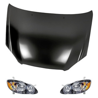 Replacement - 3-Piece Kit (Driver and Passenger Side Headlights, Hood Panel)