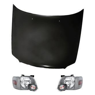 Replacement - 3-Piece Kit (Driver and Passenger Side Headlights, Hood Panel)