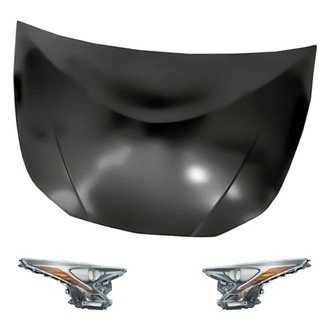 Replacement - 3-Piece Kit (Driver and Passenger Side Headlights, Hood Panel)