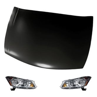 Replacement - 3-Piece Kit (Driver and Passenger Side Headlights, Hood Panel) (CAPA Certified)